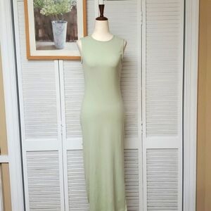 Gianni Bini Elegant Green Sleeveless Ribbed Dress Size S